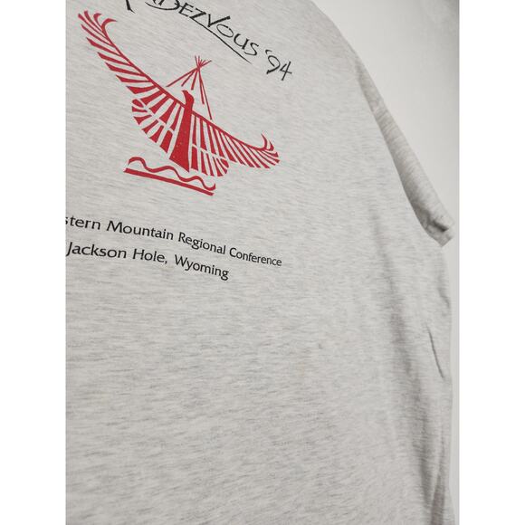 Vintage Rendezvous Wyoming AIA Western Eagle Grunge Distressed Worn - Picture 4 of 8